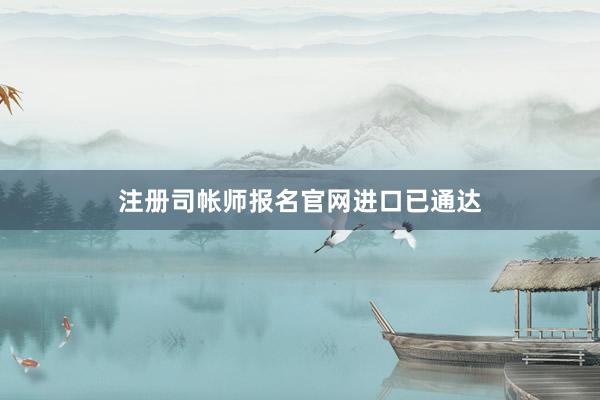 注册司帐师报名官网进口已通达